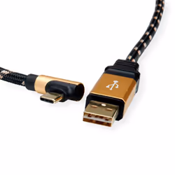 ROLINE 11.02.9060 USB cable USB 2.0 0.8 m USB A USB C Black, Gold