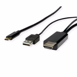 ROLINE 11045955, 1 m, USB Type-C, HDMI + USB, Male, Male, Straight