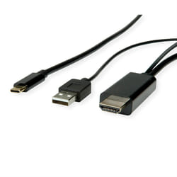 ROLINE 11045955 1 m USB Type-C HDMI + USB Black