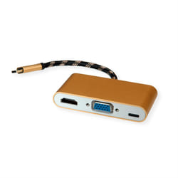 ROLINE 12.03.3155 laptop dock/port replicator USB 3.2 Gen 1 (3.1 Gen 1) Type-B Black, Gold, White