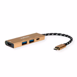 ROLINE 12.02.1119 laptop dock/port replicator Wired USB 3.2 Gen 2 (3.1 Gen 2) Type-C Gold