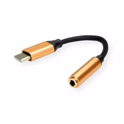 ROLINE 12.03.3223, Black, Gold, USB C, 3.5mm, 0.13 m, Male, Female