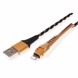 ROLINE 11.02.8923 lightning cable 1 m Black, Gold