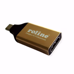 ROLINE 12.03.3231, USB Type-C, HDMI, Black, Gold