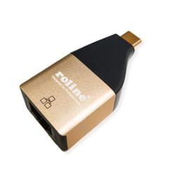 ROLINE 12.02.1111 cable gender changer USB Type C RJ-45 Black, Gold