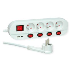 ROLINE 19.07.2346 power extension 1.5 m 4 AC outlet(s) Indoor White