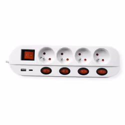 ROLINE 19.07.2346 power extension 1.5 m 4 AC outlet(s) Indoor White