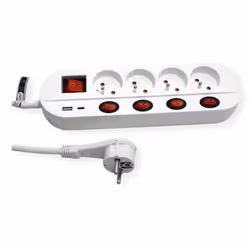ROLINE 19.07.2347 power extension 3 m 4 AC outlet(s) Indoor White