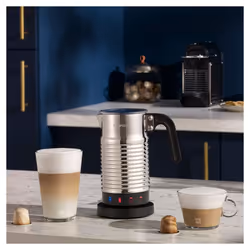 NESPRESSO Aeroccino 4 Milk Frother, Electric Foam Conditioner for 120 ml Creamy Milk Foam and 240 ml Hot Milk, Dishwasher Safe Frother, Silver