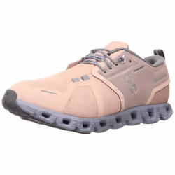 ON Women's Cloud 5 Waterproof Sneakers Rose/Fossil 10