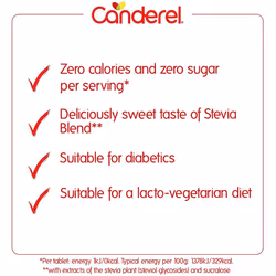 Canderel Stevia Sweetener Blend - 100 Tablets (Pack of 5)