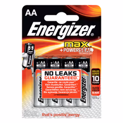 Energizer Max AA, Single-use battery, AA, Alkaline, 1.5 V, 4 pc(s), Cd (cadmium), Hg (mercury)