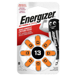 Hearing Aid Batteries, Size 13, EZ Turn & Lock, Pack of 8 , Orange