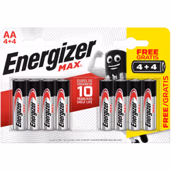 Eveready Energizer Max AA 4+4 Pack S10053
