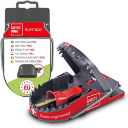 SWISSINNO Rat Trap PRO SuperCat x1 - Catch & Kill - Humane Europe Design - Easy to Use, Safe & Reusable