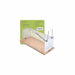 Catch Alive Trap Rat Cage. Contructed of Wood and Metal. Catch and Release. Humane Design. Indoors and Outdoors Use. Safe for ...