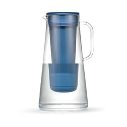LifeStraw Home - Water Filter Pitcher  10-Cup  Stormy Blue  BPA Free Designed for Everyday Protection Against Bacteria  parasites  microplastics  Lead