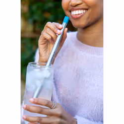 LifeStraw Sip - Reusable Stainless Steel Water Filter Drinking Straw with Carry Case  Removes Microplastics  Bacteria and Parasites for Travel and Eve