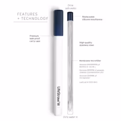 LifeStraw Sip - Reusable Stainless Steel Water Filter Drinking Straw with Carry Case  Removes Microplastics  Bacteria and Parasites for Travel and Eve