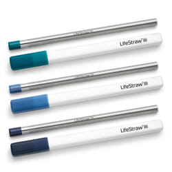 LifeStraw Sip 3-Pack  Reusable Stainless Steel Water Filter Drinking Straw with 3 Carry Cases  Removes Microplastics  Bacteria and Parasites for Trave