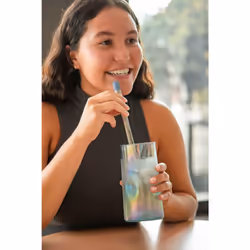 LifeStraw Sip 3-Pack  Reusable Stainless Steel Water Filter Drinking Straw with 3 Carry Cases  Removes Microplastics  Bacteria and Parasites for Trave