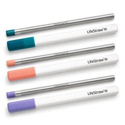 LifeStraw Sip 3-Pack  Reusable Stainless Steel Water Filter Drinking Straw with 3 Carry Cases  Removes Microplastics  Bacteria and Parasites for Trave