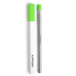 LifeStraw Sip - Reusable Stainless Steel Water Filter Drinking Straw with Carry Case  Removes Microplastics  Bacteria and Parasites for Travel and Eve
