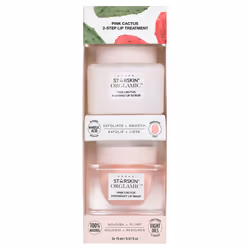 STARSKIN Orglamic Pink Cactus 2-Step Lip Treatment, Exfoliating Scrub & Nourishing Mask