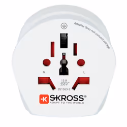 Skross 1.500202-E, Type F, 100-250 V, 16 A, White, 2500 W, 2-3