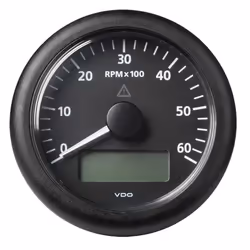 Veratron 3-3/8"" (85MM) ViewLine Tachometer w/Multi-Function Display - 0 to 6000 RPM - Black Dial & Bezel