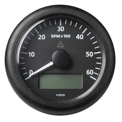 Veratron 3-3/8"" (85MM) ViewLine Tachometer w/Multi-Function Display - 0 to 6000 RPM - Black Dial & Bezel