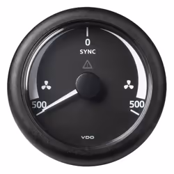 VDO A2C59512402 Marine 3-3/8 [85mm] Viewline Synchronizer -500/+500 RPM - 8 to 32v - Black Dial & Bezel