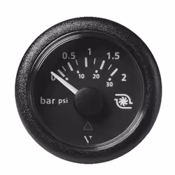 Veratron 52MM (2-1/16"") ViewLine Boost Pressure Gauge 2 Bar/30 PSI - Black Dial & Round Bezel
