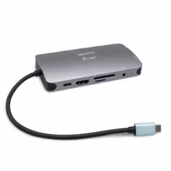 DICOTA D31955, Wired, USB Type-C, 10,100,1000 Mbit/s, Anthracite, MicroSD (TransFlash), SD, Windows 10