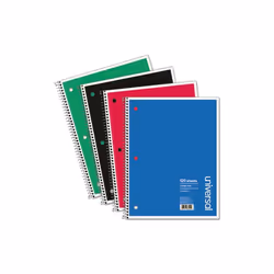 Universal Wirebound Notebook- 8.5 x 11- College Ruled- 120 Sheets- Assorted Color Cover