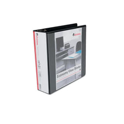 Universal  Economy D-Ring Vinyl View Binder  3&apos;&apos; Capacity  Black
