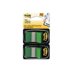 3M  Standard Tape Flags in Dispenser  Green  100 Flags per Dispenser