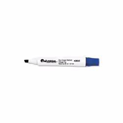 Universal Dry Erase Marker Chisel Tip Blue Dozen