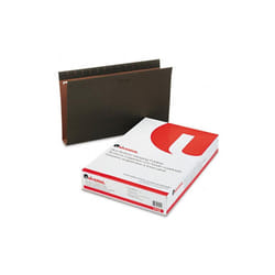 Universal  2&quot; Capacity Box Bottom Hanging Folders- Pressboard- Legal- Standard Green- 25/Bx