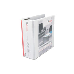 Universal  Economy D-Ring Vinyl View Binder  4&apos;&apos; Capacity  White