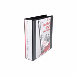 Universal  Comfort Grip Deluxe Plus D-Ring View Binder  2&apos;&apos; Capacity  Black