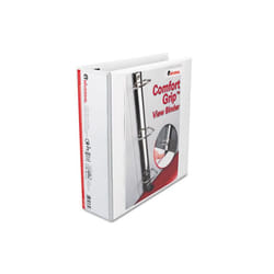 Universal  Comfort Grip Deluxe Plus D-Ring View Binder  3&apos;&apos; Capacity  White