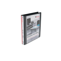 Universal  Economy D-Ring Vinyl View Binder  1&apos;&apos; Capacity  Black