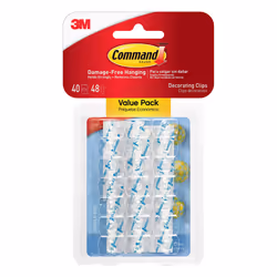 Command Decoration Clips for Christmas and Fairy Light - Clear, Value Pack