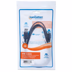 Manhattan USB-A to Mini-USB Cable, 1.8m, Male to Male, Black, 480 Mbps (USB 2.0), Equivalent to USB2HABM2M (except 20cm shorter), Hi-Speed USB, Lifetime Warranty, Polybag - Additional view 5