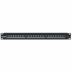 Intellinet Patch Panel, Cat6, FTP, 24-Port, 1U, Shielded, 90° Top-Entry Punch-Down Blocks, Black - Additional view 3