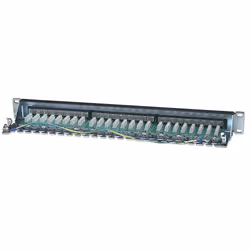 Intellinet Patch Panel, Cat6, FTP, 24-Port, 1U, Shielded, 90° Top-Entry Punch-Down Blocks, Black - Additional view 4