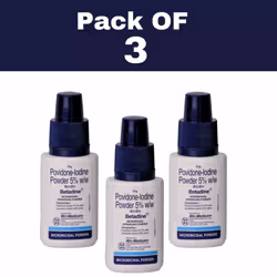 3 X Betadine Povidone-Lodine Powder 5% W/W Antiseptics Powder - 10g
