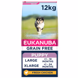 Eukanuba Grain Free Complete Dry Dog Food for Puppy Large and Giant Breeds with Fresh Chicken 12 kg