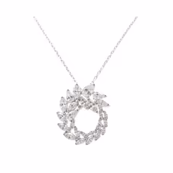 Swarovski Louison Collection Czech White Crystal Silver Necklace